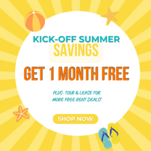 May specials - get 1 month free, plus tour & lease for more free rent deals